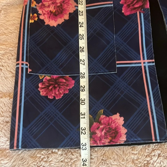 Mid length stretch floral and plaid blazer jacket - Picture 7 of 9